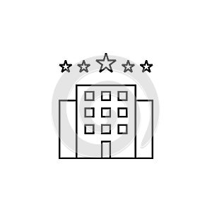 Hotel, Apartment, Townhouse, Residential Thin Line Icon Vector Illustration Logo Template. Suitable For Many Purposes.