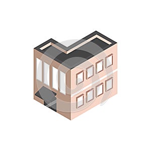 Hotel apartments building isometric style