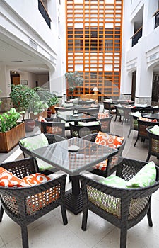 Hotel atrium cafeteria