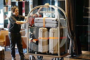 Hotel baggage cart photo