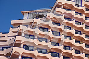 Hotel balconies in Mexico