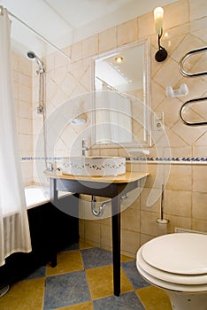 Hotel bathroom interior