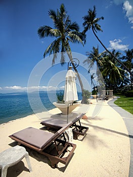 Hotel on a beach photo