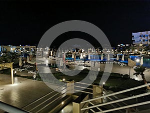 hotel beach in the night