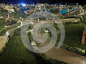 hotel beach in the night