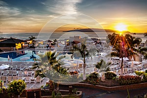 The hotel in the beach in Tenerife