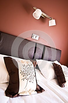 Hotel bed and bedding