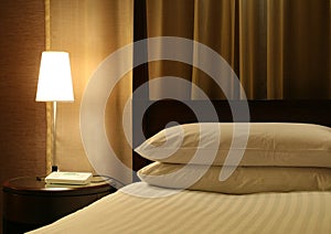 Hotel Bed & Night Table