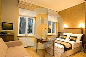 Hotel bedroom interior