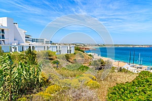 Hotel building in bay of Sagres town