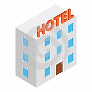 Hotel building isometric 3d icon