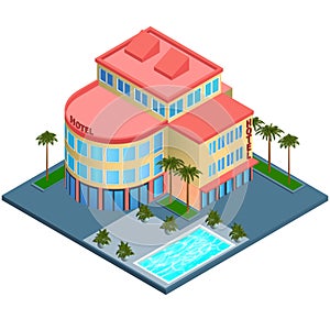 Hotel building isometric