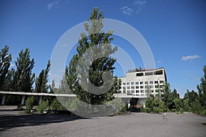 Hotel Building in Pripyat Town in Chernobyl Exclusion Zone, Ukraine