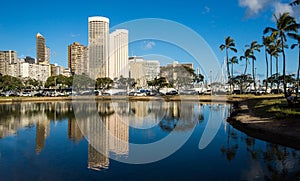 Hotel buildings in Waikiki, Hawaii