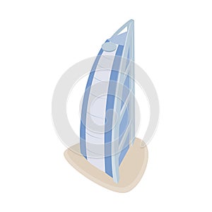 Hotel Burj Al Arab icon, isometric 3d style