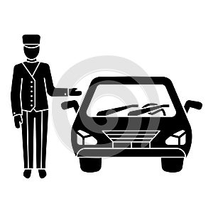 Hotel car valet icon, simple style