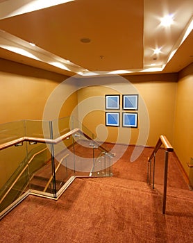 Hotel Corridor interior with stairs