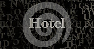 Hotel - 3D rendered metallic typeset headline illustration