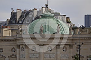 Hotel de Salm Dome, inspiration to Thomas Jefferson for Monticello home in Virginia, Paris, France, August 2015