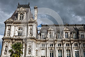 Hotel-de-Ville City Hall in Paris - building housing City of Paris`s administration.