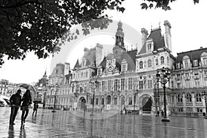 Hotel de Ville in Paris, France, Europe at the beg