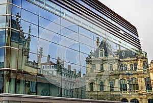 Hotel de Ville Reflection Cityscape Lyon France
