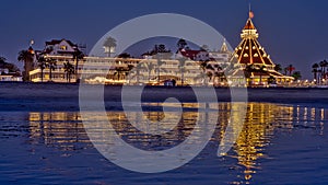 Hotel del Coronado Beach Water Reflections