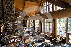 AUGUST 2 2018 - DENALI NATIONAL PARK, AK: Interior view of the Princess Wilderness Lodge