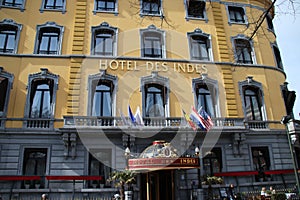 Hotel des Indes on the lange voorhout in The Hague, known for its luxery and famous guests.
