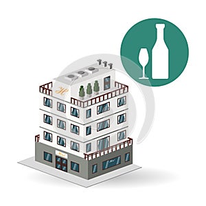 Hotel design. travel icon. Isolated and flat illustration