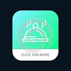 Hotel, Dish, Pallet, Service Mobile App Button. Android and IOS Line Version