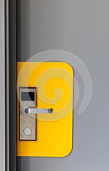 Hotel electronic lock on door