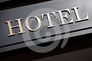 Hotel entrance sign