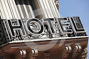 Hotel sign Paris France