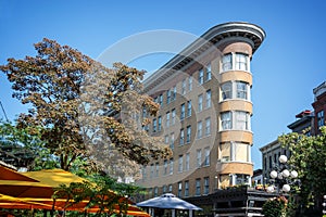 Hotel Europe, an heritage building designed in the flatiron style in Gastown area in Vancouver BC photo