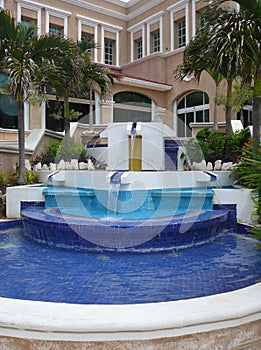 Hotel garden with fountain