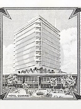 Hotel Guarani from old Paraguayan money photo