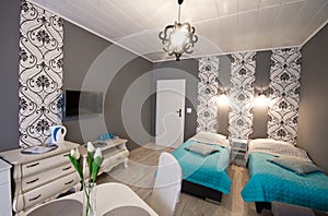 Hotel or guest house elegant room photo
