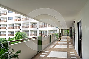 Hotel Hallway Balconies