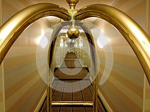 Hotel hallway long perspective corridor symmetrical design