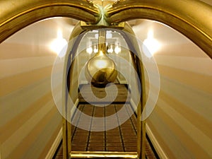 Hotel hallway long perspective corridor symmetrical design