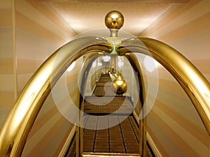 Hotel hallway long perspective corridor symmetrical design