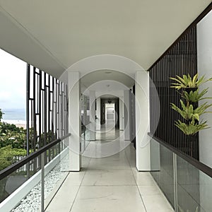 Hotel Hallway Sea View