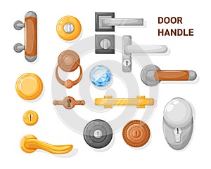 Hotel handle door room set. Door knobs with Do Not Disturb Sign. Doorknob handle to lock doors at home ofiice hotel