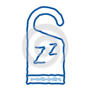 Hotel Handle Label Zzz doodle icon hand drawn illustration