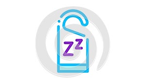 Hotel Handle Label Zzz Icon Animation