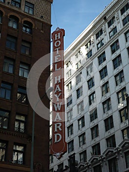 Hotel Hayward Signage in Downtown Los Angeles