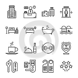 Hotel and Hostel icon set,Vector and Illustration
