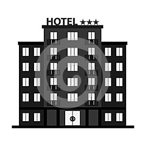 Hotel, hotel icon, three-star hotel.