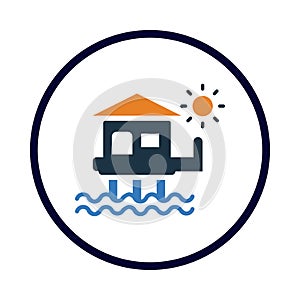 hotel, house, beach hotel, summer vacation icon